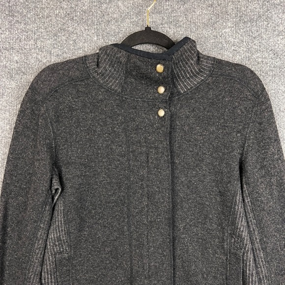 Title Nine Women Gray Button Front Mock Neck Sweater Jacket Cardigan Size‎ M - Picture 3 of 10